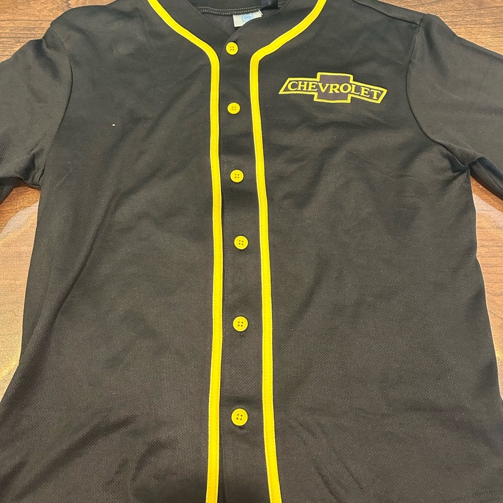 NWT Chevrolet Black Jersey with Yellow Accents baseball
